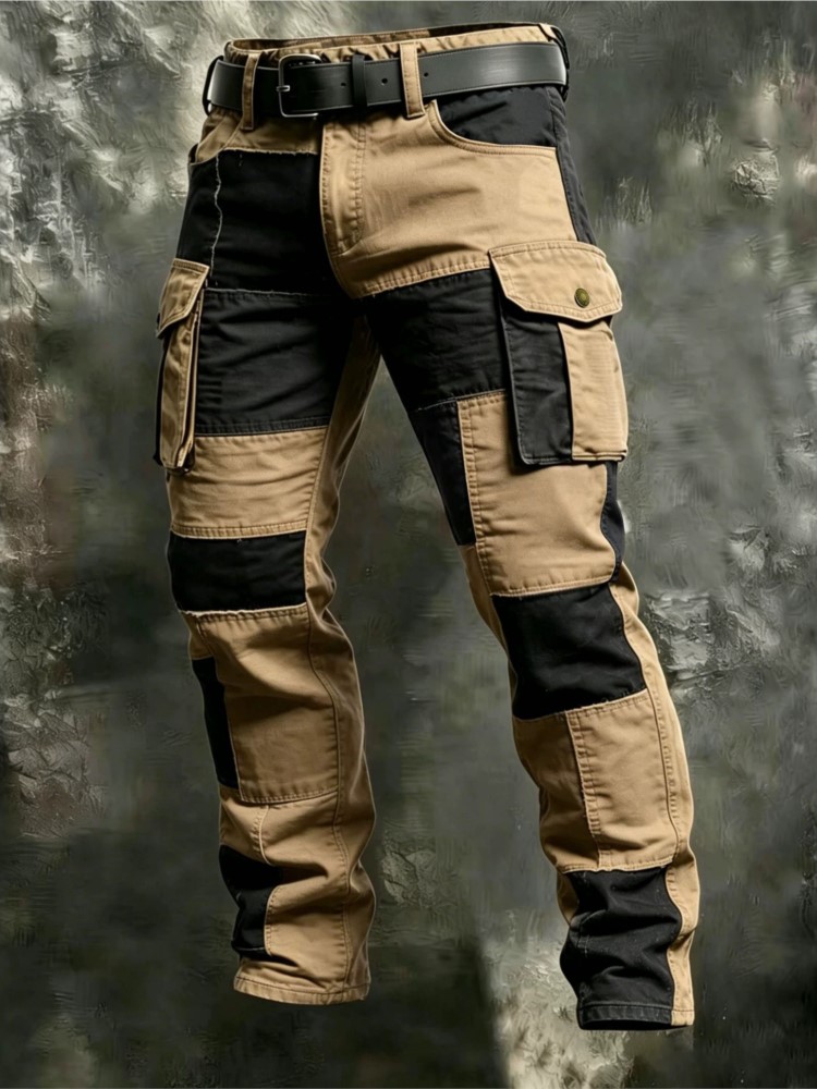 Mens Fashion Cargo Pants - Pantaloni Cargo in Cotone per Uomo,