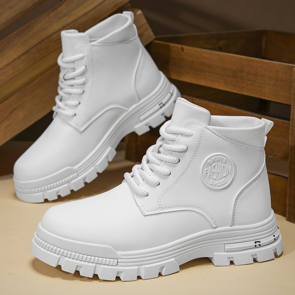 Fashion Men'S Boots - Stivali da moto bianchi per tutte