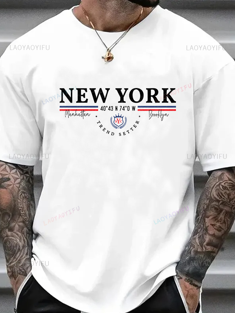 Men'S Fashion New York - T-shirt grafica con lettera New York