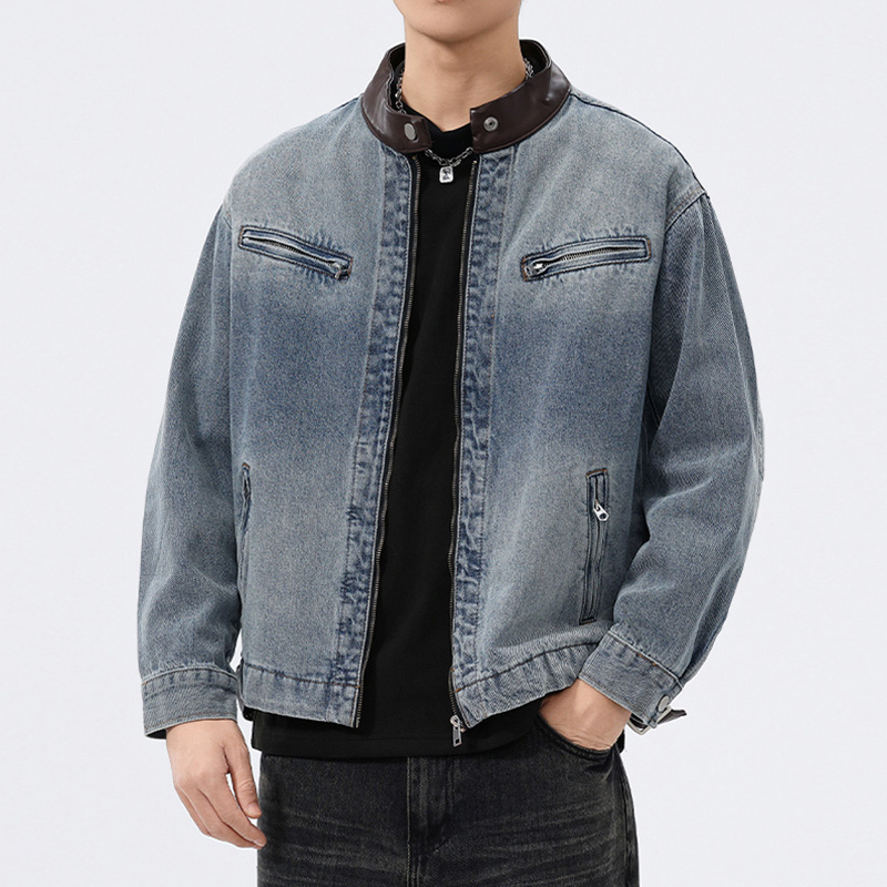 Mens Fashion Denim Jacket - Giacca in denim da uomo con