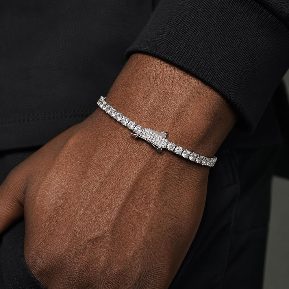 Men'S Fashion Gold Chain - Bracciale Tennis Iced Out da 3mm