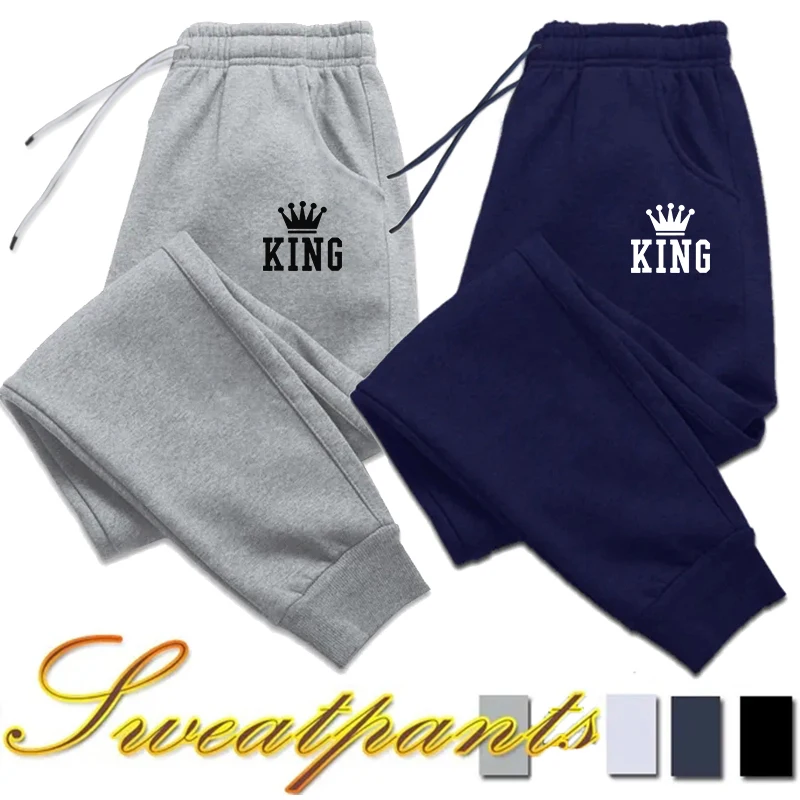 Men Fashion King - Pantaloni sportivi da uomo King Printing,