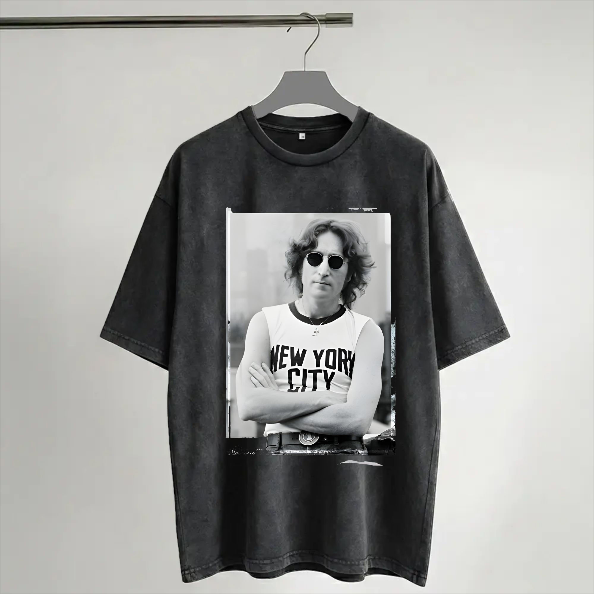 Men'S Fashion New York - Maglietta Lavata Stile Harajuku John Lennon
