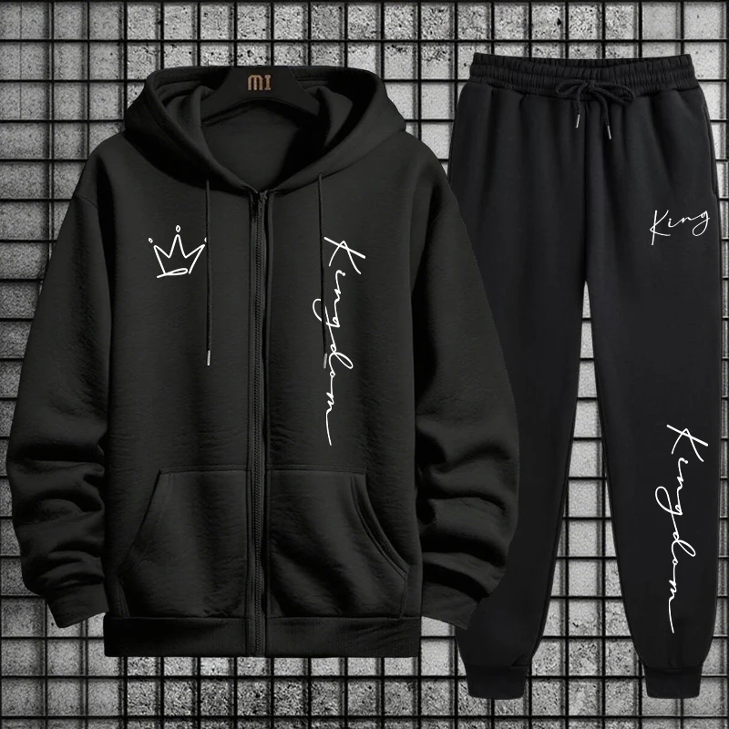Men Fashion King - Set Felpa con Cappuccio e Pantaloni