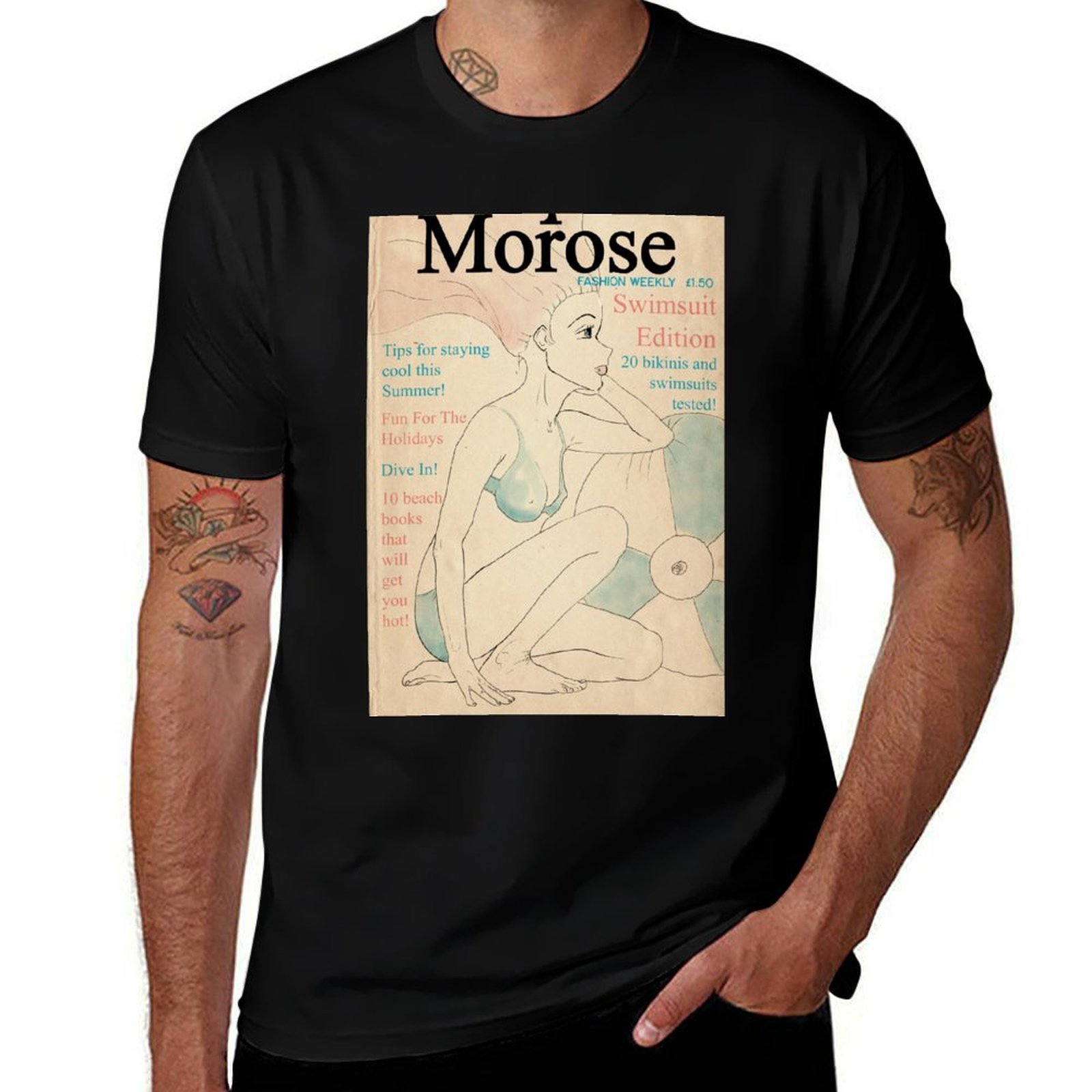 Mens Fashion Magazines - T-shirt con copertina di rivista di