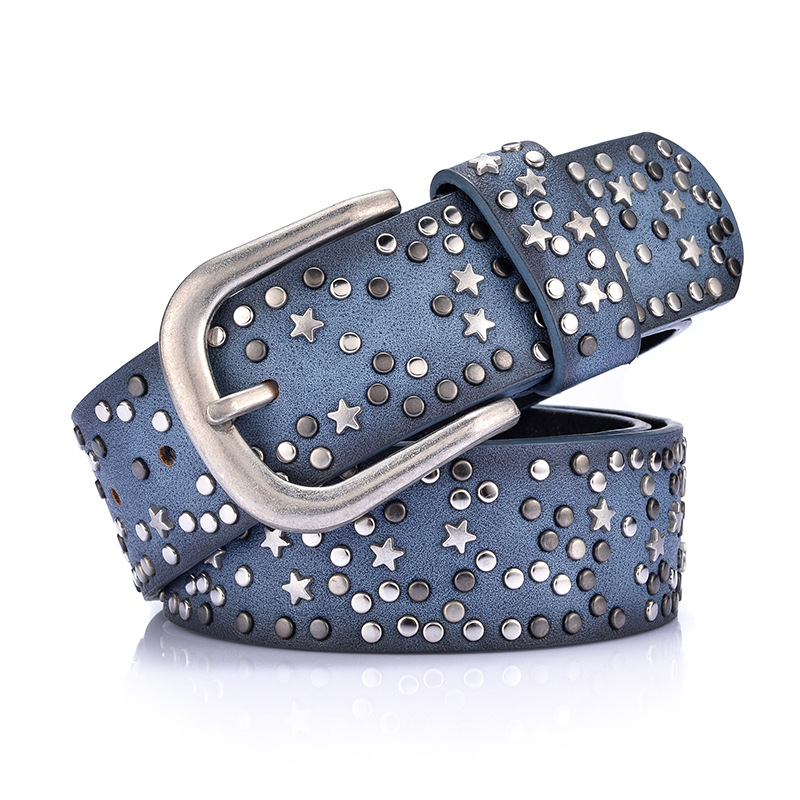 Leather Belt Braided - Cintura da donna con fibbia ad