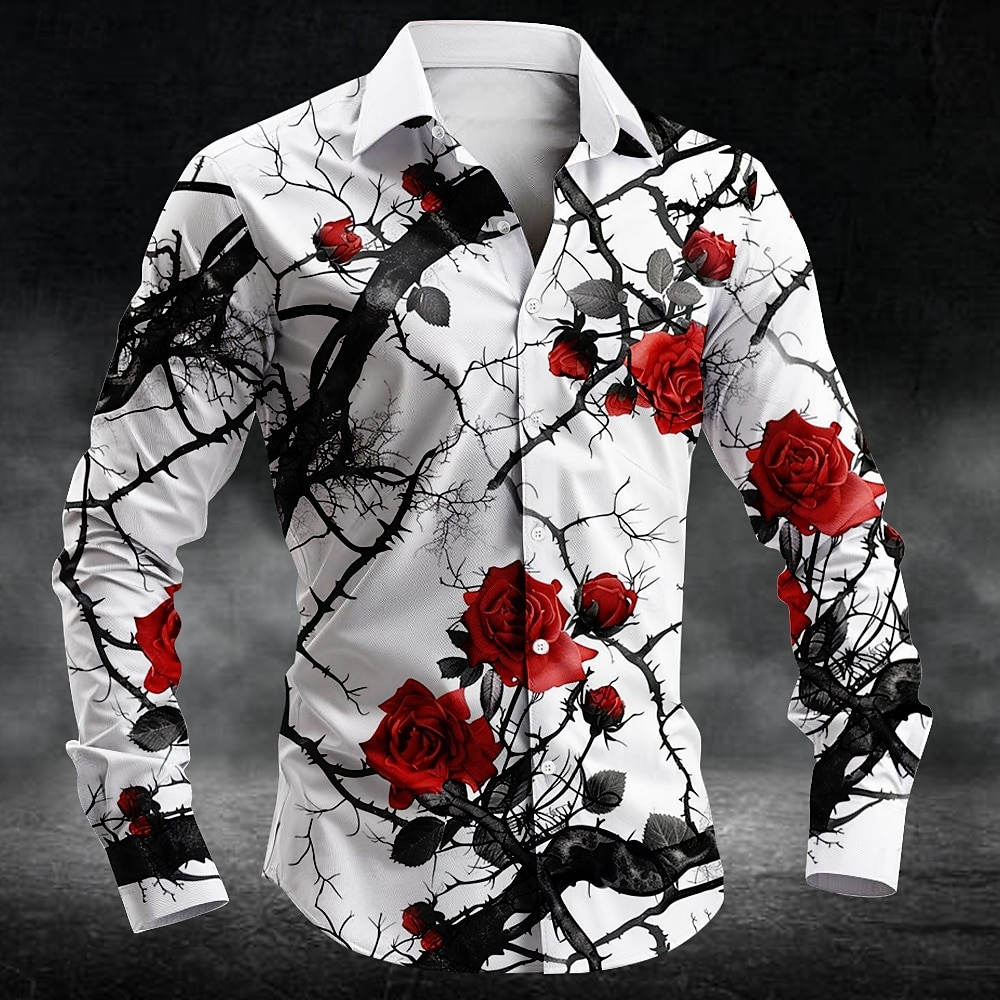 Men'S Tops Fashion - Camicia da uomo a maniche lunghe