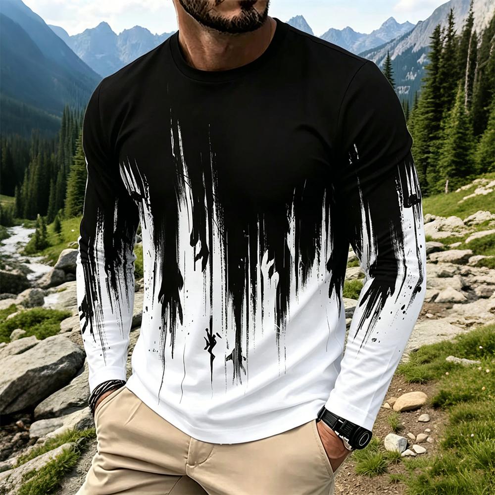 Men'S Tops Fashion - T-shirt a maniche lunghe da uomo