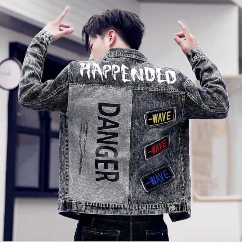 Bottone Hip Hop Casual Slim co - Mens Fashion Denim Jacket recensione e prezzo