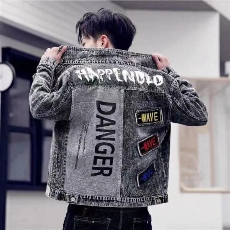 Bottone Hip Hop Casual Slim co - Mens Fashion Denim Jacket recensione e prezzo